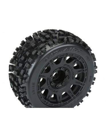 Pro-Line Wheels 3.8", Badlands 3.8" MT H17mm Blk Raid (2)