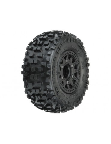 Pro-Line Wheels 2.2/3.0", Badlands SC Tires, Raid H12 Black Wheels (2)