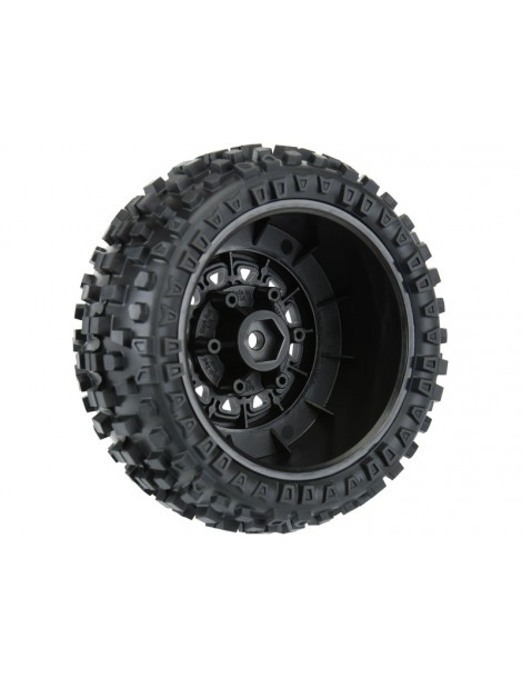 Pro-Line Wheels 2.2/3.0", Badlands SC Tires, Raid H12 Black Wheels (2)