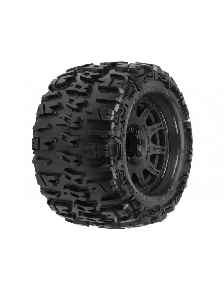 Pro-Line Wheels 3.8", Trencher X Tires, Raid H17 Black Wheels (2)