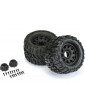 Pro-Line Wheels 3.8", Trencher X Tires, Raid H17 Black Wheels (2)