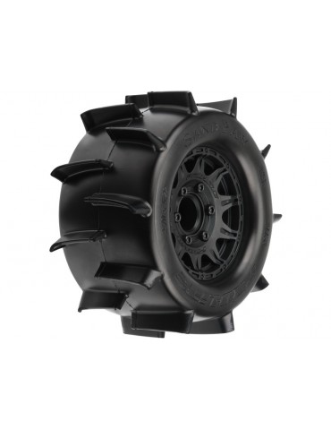 Pro-Line Wheels 2.8", Sand Paw Tires, Raid H12 Black Wheels (2)