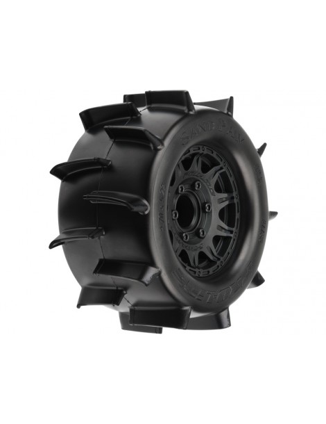 Pro-Line Wheels 2.8", Sand Paw Tires, Raid H12 Black Wheels (2)