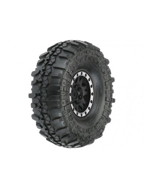 Pro-Line Wheels 1.9", Interco Super Swamper XL G8 Tires, Impulse H12 Black/Silver Wheel (2)