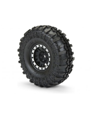 Pro-Line Wheels 1.9", Interco Super Swamper XL G8 Tires, Impulse H12 Black/Silver Wheel (2)
