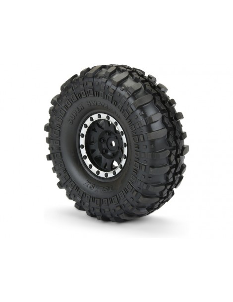 Pro-Line Wheels 1.9", Interco Super Swamper XL G8 Tires, Impulse H12 Black/Silver Wheel (2)