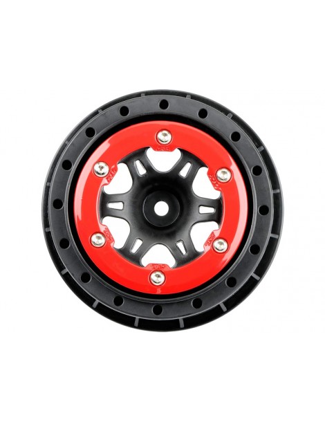Pro-Line Wheels 2.2/3.0" Split Six Rear H12 Short Course Red/Black (2)