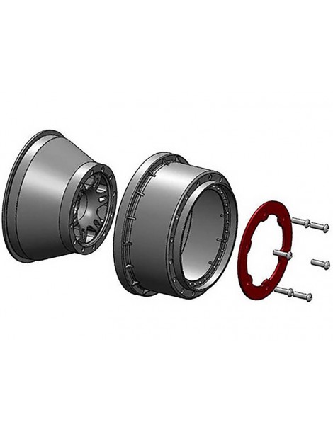 Pro-Line Wheels 2.2/3.0" Split Six Rear H12 Short Course Red/Black (2)