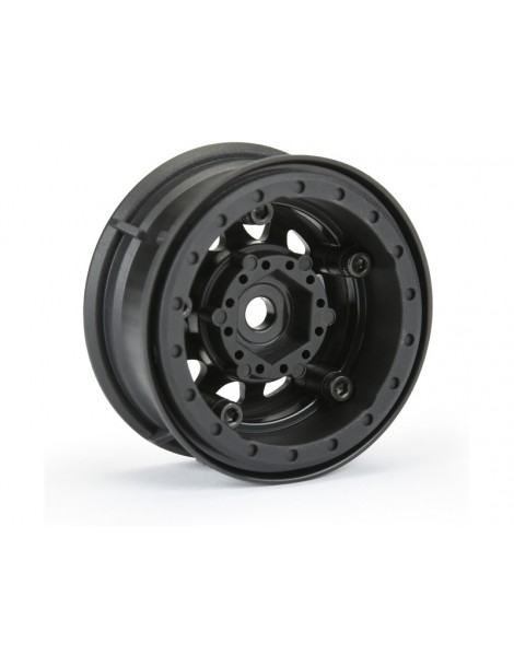 Pro-Line Wheels 1.55" Keystone Front/Rear H12 Rock Crawler Black (2)