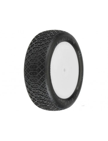 Pro-Line Wheels 2.2", Electron MC 2WD Buggy Front Tires, Velocity H12mm White Wheels (2)
