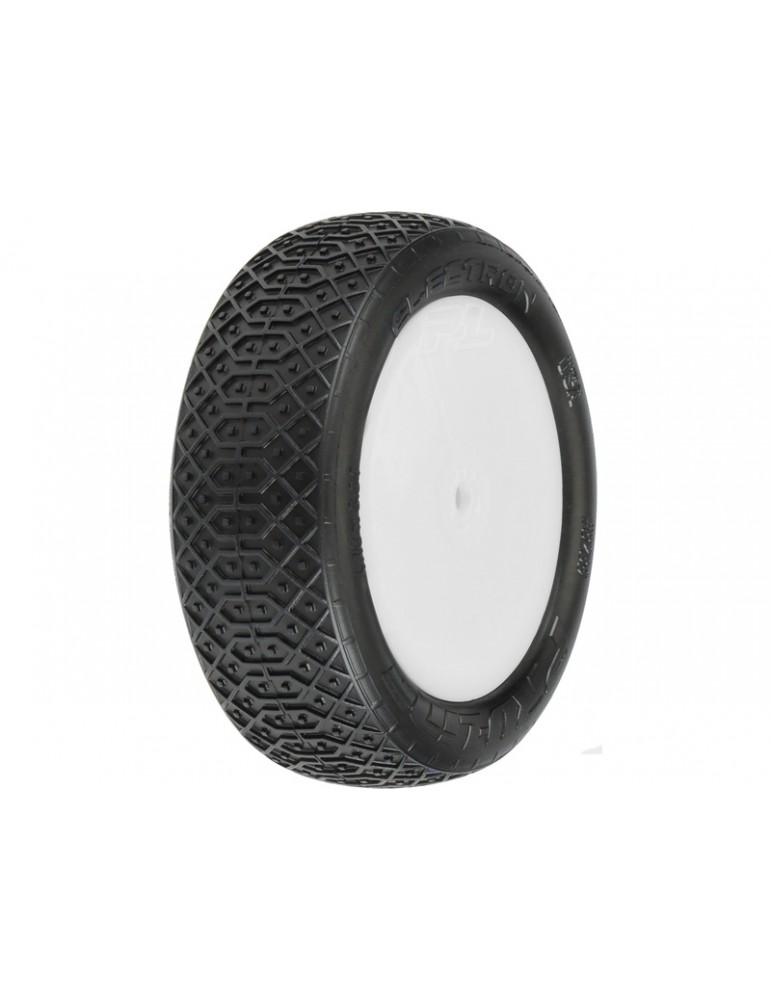 Pro-Line Wheels 2.2", Electron MC 2WD Buggy Front Tires, Velocity H12mm White Wheels (2)