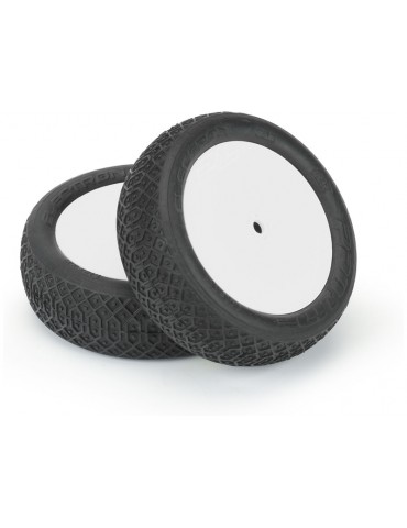Pro-Line Wheels 2.2", Electron MC 2WD Buggy Front Tires, Velocity H12mm White Wheels (2)