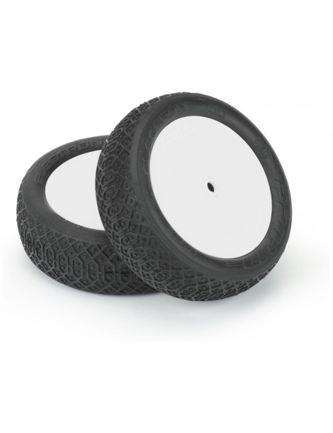 Pro-Line Wheels 2.2", Electron MC 2WD Buggy Front Tires, Velocity H12mm White Wheels (2)