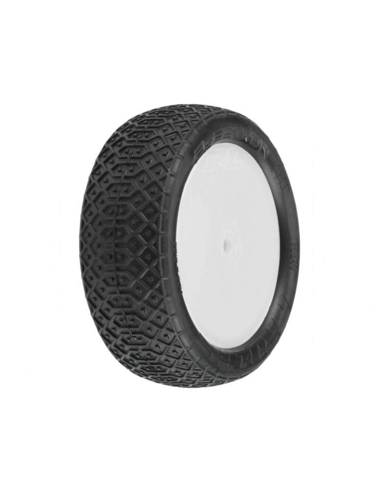 Pro-Line Wheels 2.2", Electron MC 4WD Buggy Front Tires, Velocity H12 White Wheels (2)