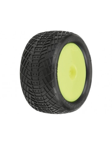 Pro-Line Wheels 2.2", Positron MC Buggy Rear Tires, Velocity H12 Yellow Wheels (2)