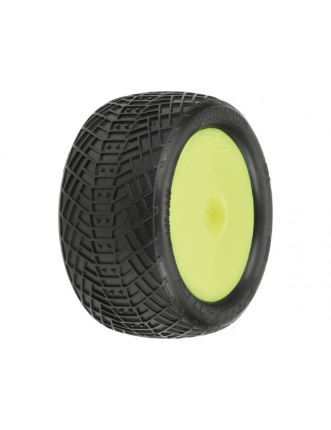 Pro-Line Wheels 2.2", Positron MC Buggy Rear Tires, Velocity H12 Yellow Wheels (2)