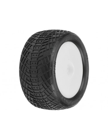 Pro-Line Wheels 2.2", Positron MC Buggy Rear Tires, Velocity H12 White Wheels (2)