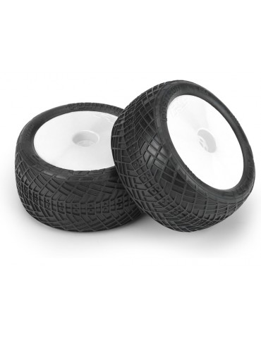 Pro-Line Wheels 2.2", Positron MC Buggy Rear Tires, Velocity H12 White Wheels (2)