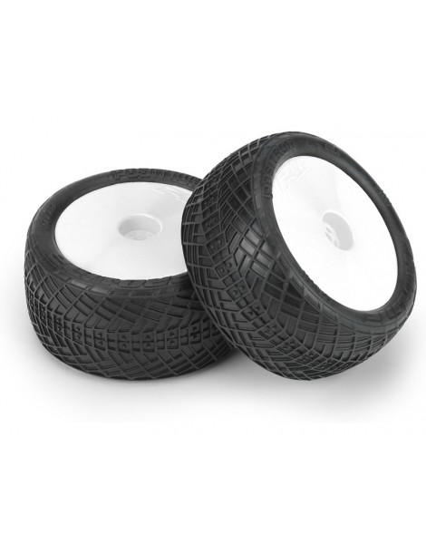Pro-Line Wheels 2.2", Positron MC Buggy Rear Tires, Velocity H12 White Wheels (2)