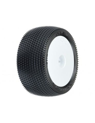 Pro-Line Wheels 2.2", Prism 2.0 Z3 Buggy Rear Tires, Velocity H12 White Wheels (2)