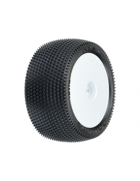 Pro-Line Wheels 2.2", Prism 2.0 Z3 Buggy Rear Tires, Velocity H12 White Wheels (2)