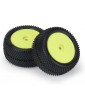 Pro-Line Wheels 1/18, Prism Carpet Mini-B Rear Tires, H8 Yellow Wheels (2) (Losi Mini-B)