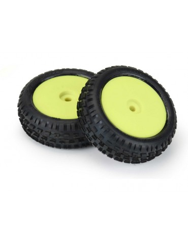 Pro-Line Wheels 1/18, Wedge Carpet Mini-B Front Tires, H8 Yellow Wheels (2) (Losi Mini-B)