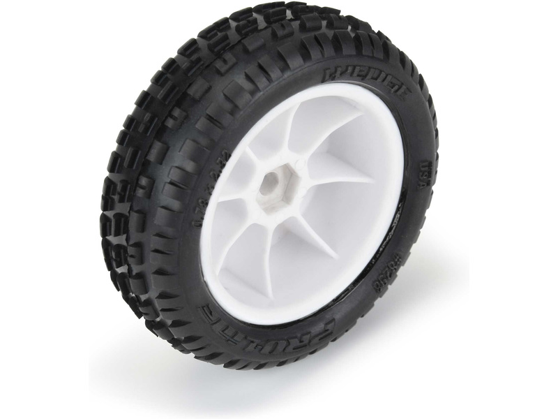 Pro-Line Wheels 1/18, Wedge Carpet Mini-B Front Tires, H8 White Wheels