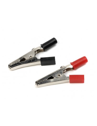 Alligator Clip Medium Red + Black (1 set)