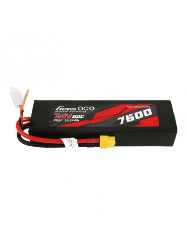 Gens Ace 7600mAh 7.4V 60C 2S2P LiPo akumuliatorius su XT60 jungtimi
