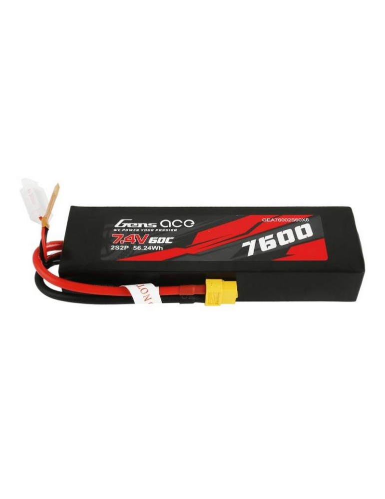 Gens Ace 7600mAh 7.4V 60C 2S2P LiPo akumuliatorius su XT60 jungtimi