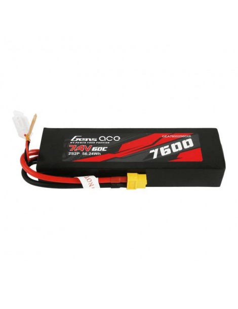Gens Ace 7600mAh 7.4V 60C 2S2P LiPo akumuliatorius su XT60 jungtimi