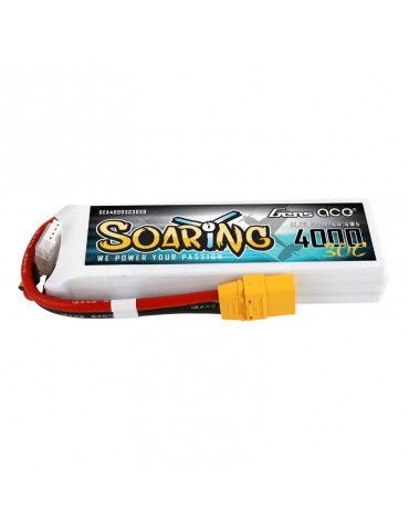 Gens Ace Soaring 4000mAh 11.1V 30C 3S1P Lipo Battery Pack with XT90 plug