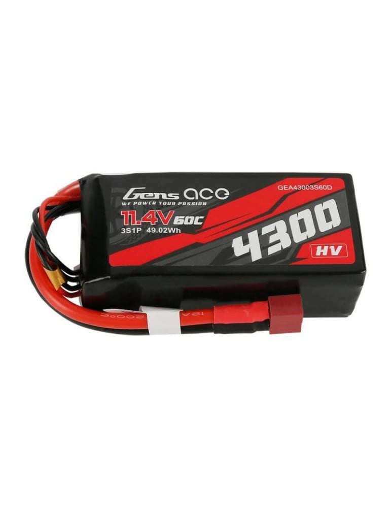 Akumuliatorius Gens Ace 4300mAh 11.4V 60C 3S1P T-Plug