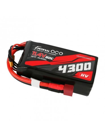 Akumuliatorius Gens Ace 4300mAh 11.4V 60C 3S1P T-Plug