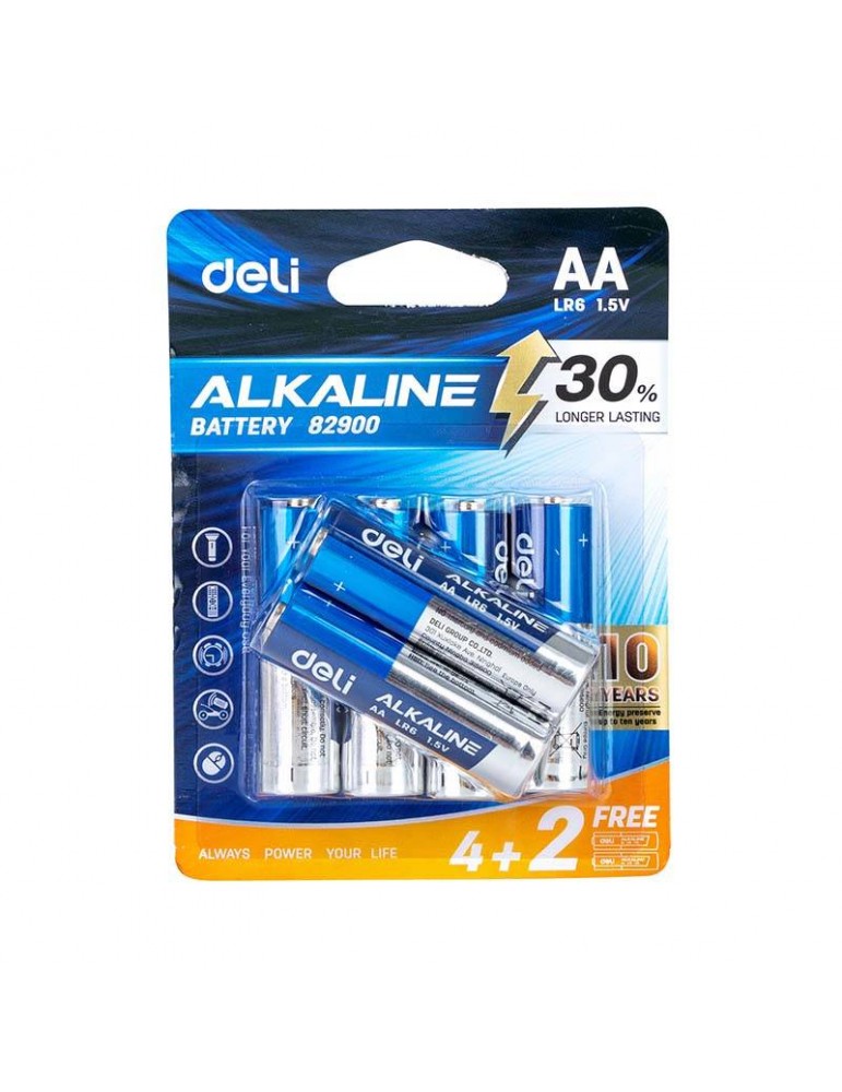 Deli Alkaline batteries AA LR6 4+2 pcs