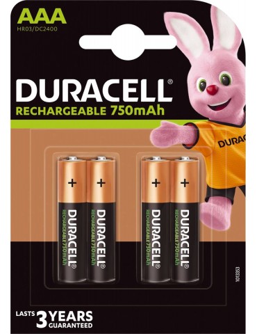 Batteries NiMH Duracell 750 mAh LR03/AAA 4 pcs