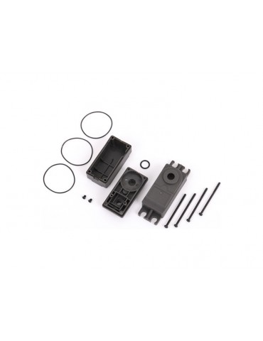 Traxxas Servo case, plastic (top, middle, bottom)/ gaskets/ hardware (for 2275 servo)