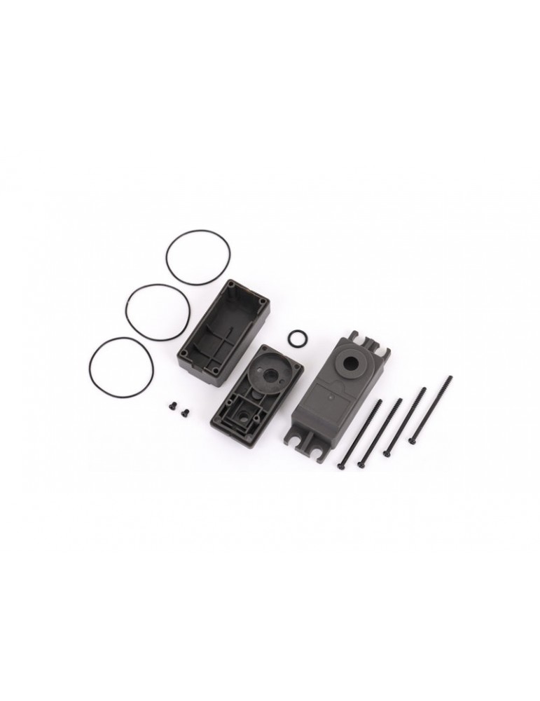 Traxxas Servo case, plastic (top, middle, bottom)/ gaskets/ hardware (for 2275 servo)