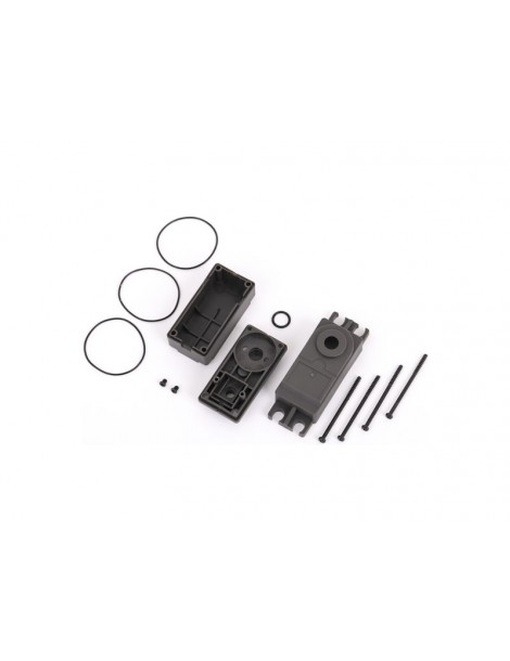 Traxxas Servo case, plastic (top, middle, bottom)/ gaskets/ hardware (for 2275 servo)