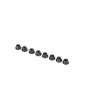 Traxxas Nuts, 3mm nylon locking, flanged, black (8)