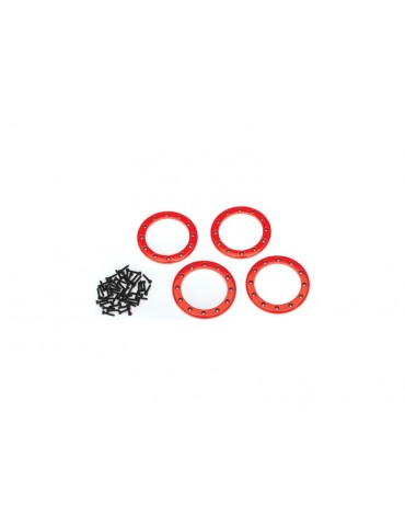 Traxxas Beadlock rings, red 2.2" (aluminum) (4)
