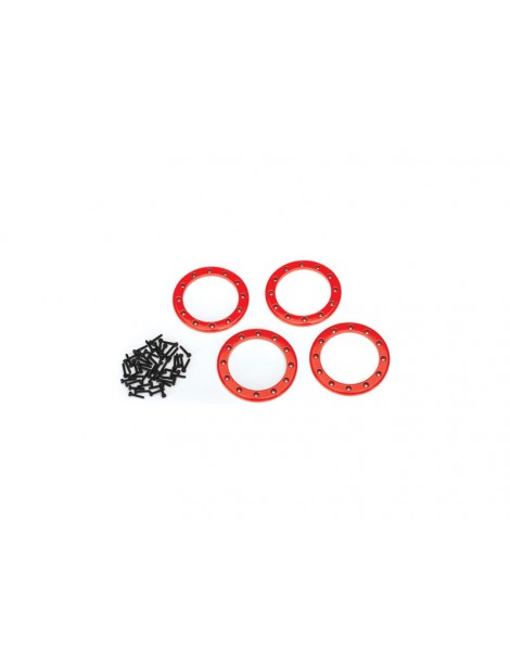 Traxxas Beadlock rings, red 2.2" (aluminum) (4)