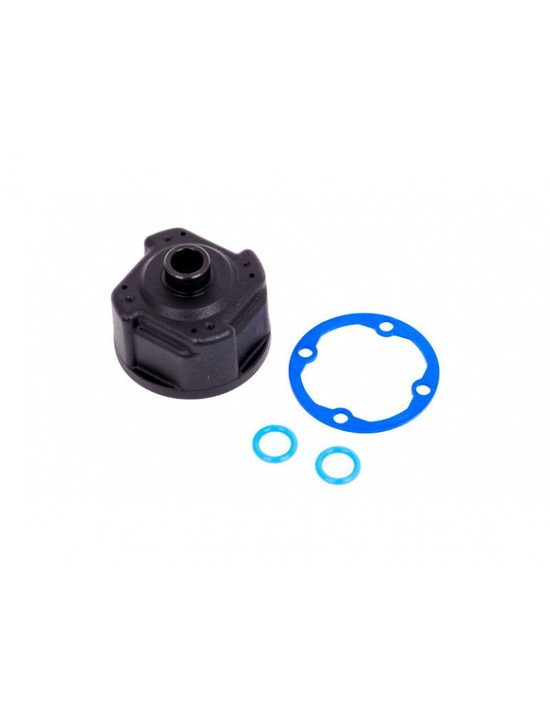 Traxxas Carrier, differential/ differential bushing (metal)/ o-rings (2)/ ring gear gasket