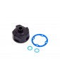 Traxxas Carrier, differential/ differential bushing (metal)/ o-rings (2)/ ring gear gasket