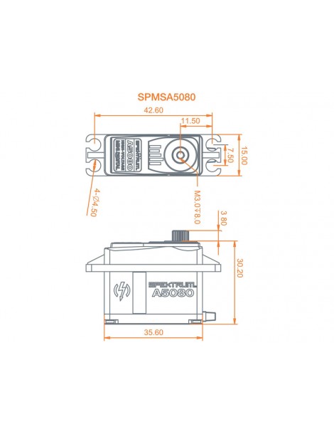 Spektrum servo A5080 9.4kg.cm 0.094s/60 MT/HS Min