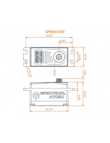 Spektrum servo A7090 18kg.cm 0.068s/60 n zké BL M