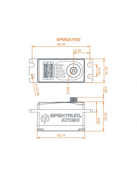 Spektrum servo A7090 18kg.cm 0.068s/60 n zké BL M