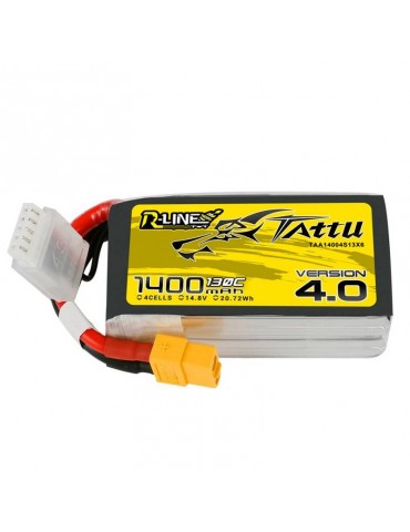 Akumuliatorius Tattu R-Line 4.0 1400mAh 14.8V 130C 4S1P XT60