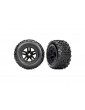 Traxxas Tires and wheels, assembled, glued (3.8" black wheels, Sledgehammer tires, foam inserts) (2)